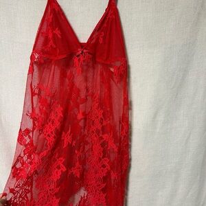 Elegant Red Lace Chemise